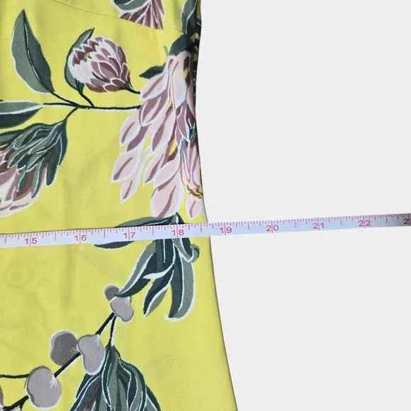 LOFT Boatneck Floral Shift Dress Yellow 10 Cottagecore Spring Garden Brunch NWT - Picture 10 of 12